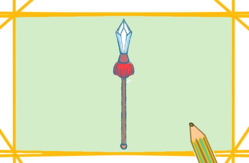 兵器长枪简笔画步骤5