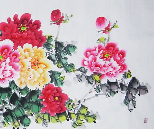 著名画家 陈芬清 水滴牡丹【富贵吉祥】
