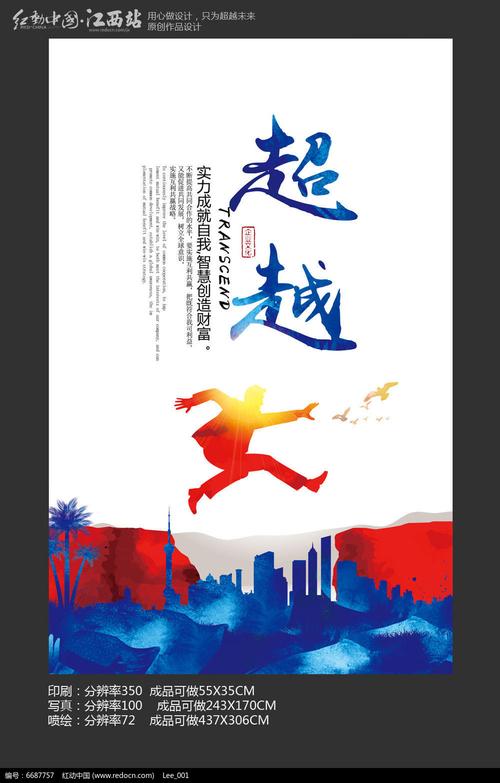 跨越超越企业精神展板素材设计