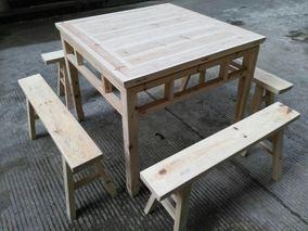 传统实木八仙桌餐桌高桌四方桌仿古桌大板凳桌演出舞蹈榫卯杉木桌