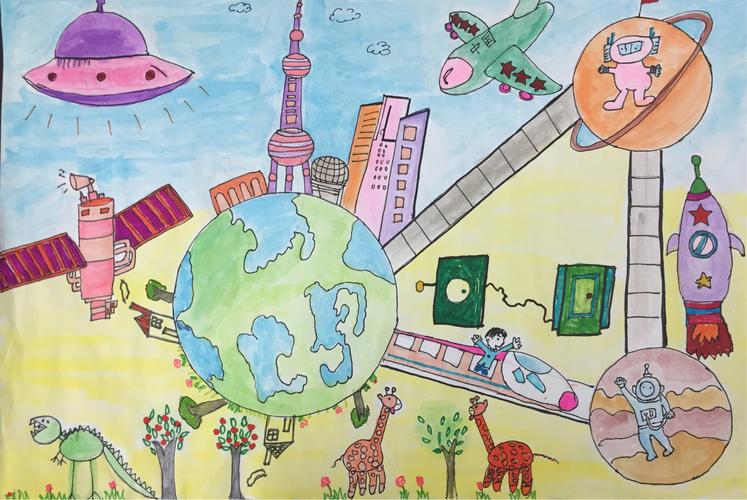 "科技放飞梦想"弯塘教育集团文华校区科技画大赛