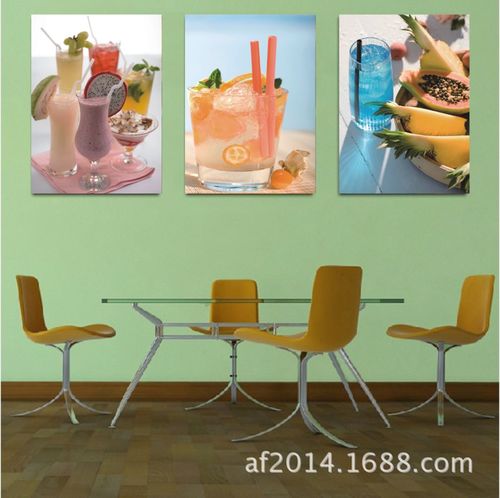 厂家直销冷饮店装饰画 西餐厅水吧冷饮图无框画 挂画