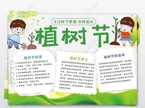 爱护树木小报保护环境植树节手抄报小报