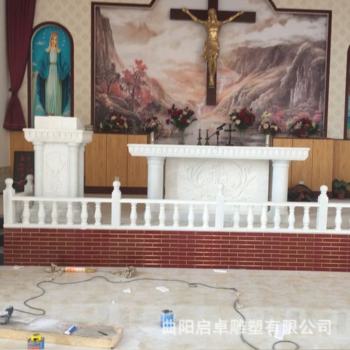 大理石汉白玉教堂祭台读经台圣餐桌天主教圣物教堂圣物厂家直销