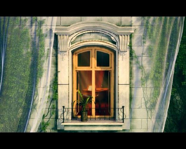 复古怀旧爬满藤蔓的窗台,材质灯光动画全 窗户 窗外