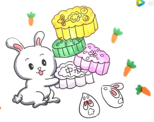 动漫绘画馆-中秋节玉兔发月饼