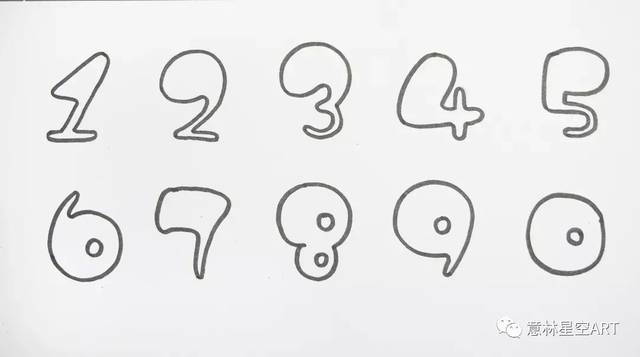 数字写法 以下四张 数字的写法和空心汉字写法相同,但写的时候一组要