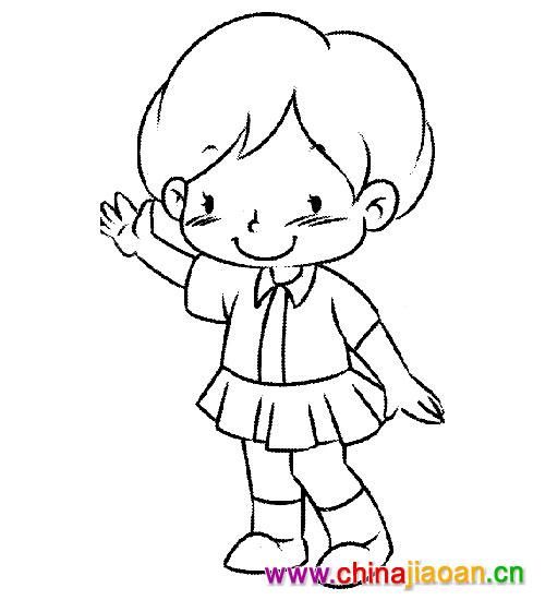 古时候小朋友简笔画