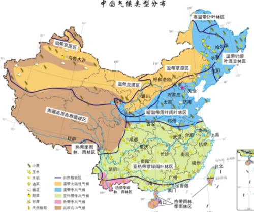 中国大部分地区是属于什么气候类型?