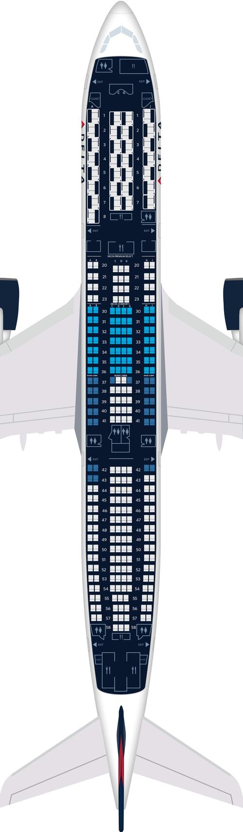 空客a330-900neo座位图,规格和服务设施 | 达美航空公司