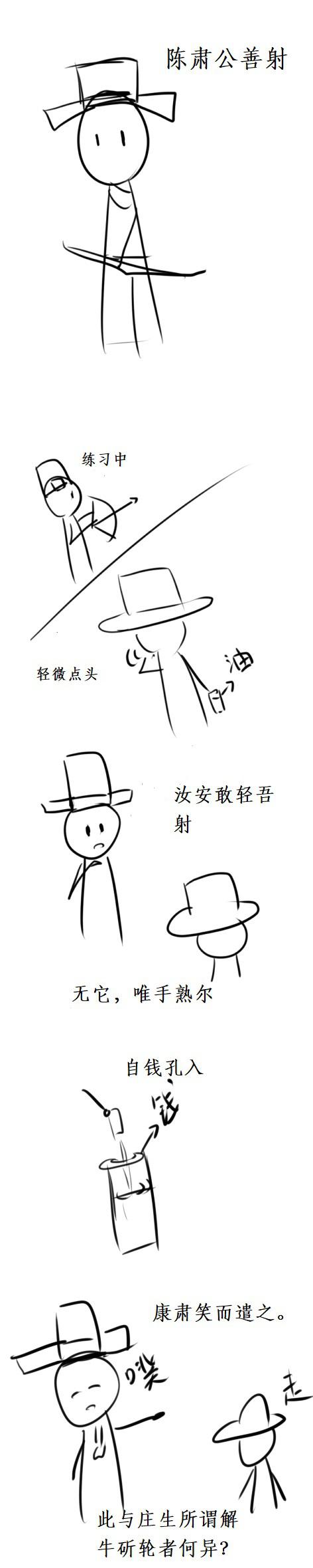 转 叶落红纸: 《卖油翁》漫画.