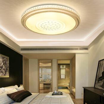 圆形水晶亚克力led星空吸顶灯现代简约大气遥控客厅灯创意卧室灯无极