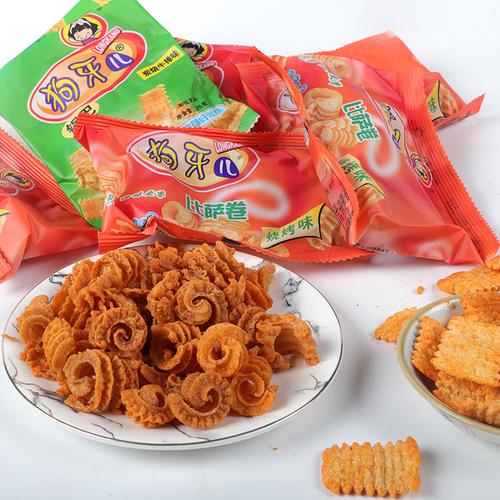 狗牙儿比萨卷锅巴20小包8090童年回忆儿童零食可以吃很久小吃