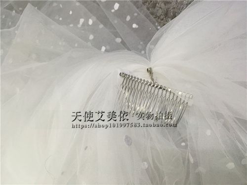 明星同款蓬蓬长款拖尾波点网纱新娘婚纱配饰头纱多层可遮面网点纱