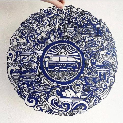 美女仅靠一中国风剪纸征服全世界