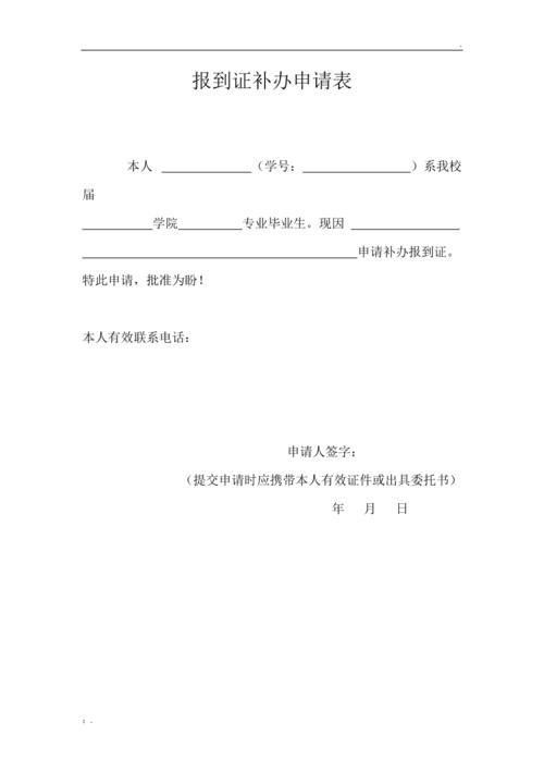 报到证补办申请书