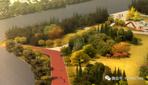 【素材景观设计】0521-滨河公园鸟瞰效果图ps后期