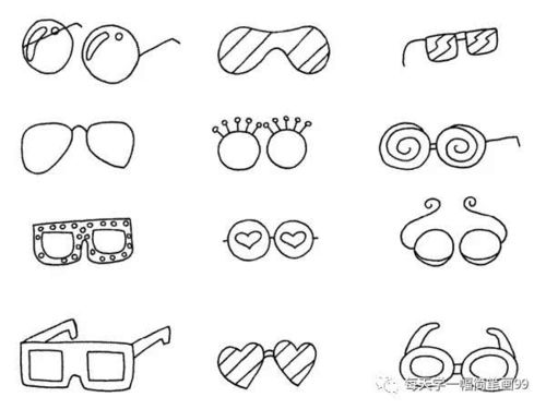 每天学一幅简笔画-眼镜简笔画步骤教程及图片大全