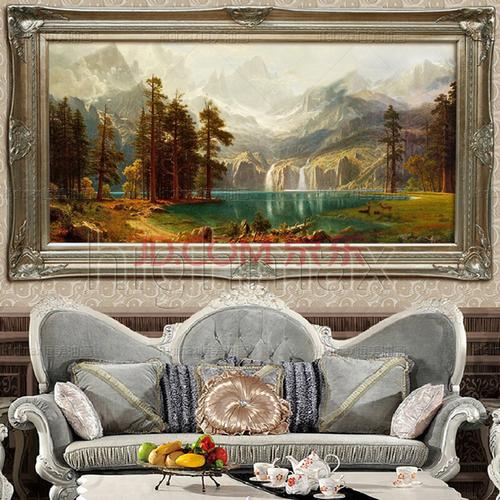 欧式客厅风景油画山水画托马斯花园景油画手绘玄关画横版高档油画