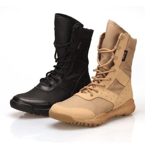 21式作战靴同款陆战靴作战鞋轻沙色作战训靴男美军高帮透气鞋女夏季