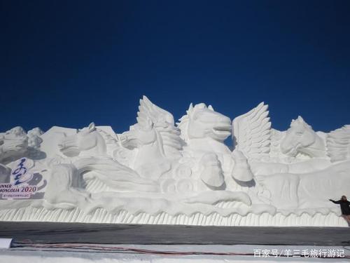 呼伦贝尔首个冰雪日,中俄蒙三国雪雕艺术品大赛
