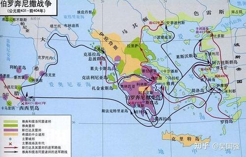 伯罗奔尼撒同盟则控制着伯罗奔尼撒半岛和希腊中部的城邦,以及地中海