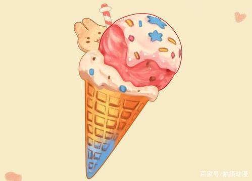 关于雪糕和冰激凌的漫画,夏天的卡通伙伴