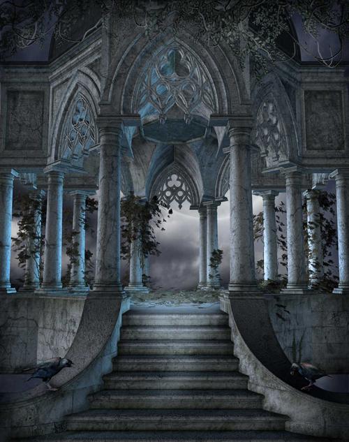 图片 创意图片 树林中看夜空 哥特式美女穿着连衣裙的背景下图片id