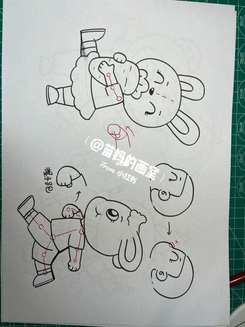 拟人动物学习方法_学习方法_简笔画_教程_暑假_儿童画