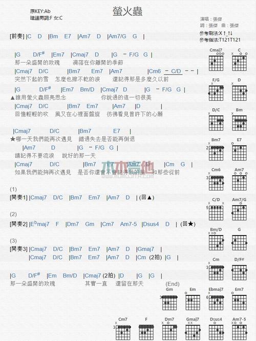 萤火虫(吉他谱)