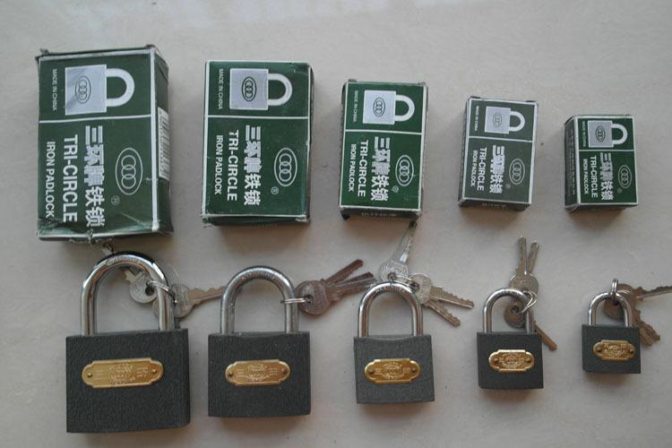 【三环牌】50mm正品挂锁 锁具 橱柜房门挂锁 拉登专用 铁挂锁