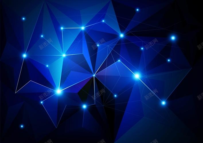 多边形 多边形背景 多边形蓝色海报背景 底纹背景 梦幻背景 炫彩背景