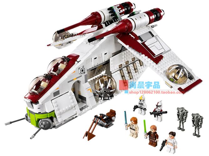 lego乐高星球大战共和国炮艇积木玩具战机飞船机器人套装75021
