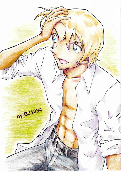 展现腹肌的波旁