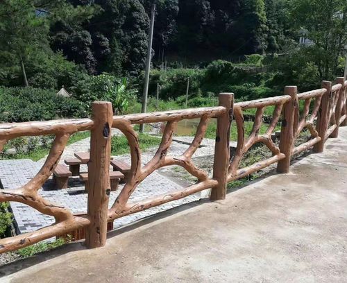 森林公园水泥仿树藤护栏 生态木栏杆 景观围栏 道路扶手栏杆厂家直销