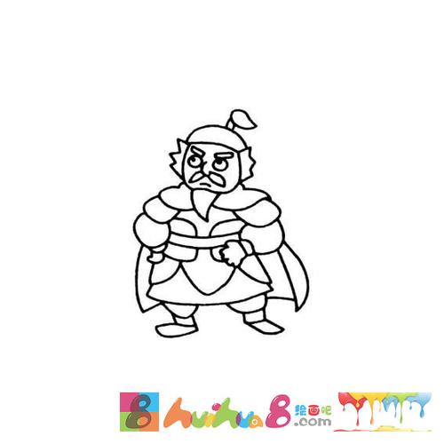 古代人物大将军卡通画法