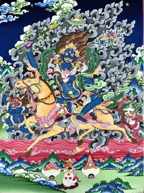 013kumarlama吉祥天母未装裱唐卡