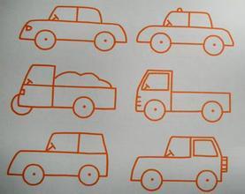 幼儿汽车子简笔画彩色
