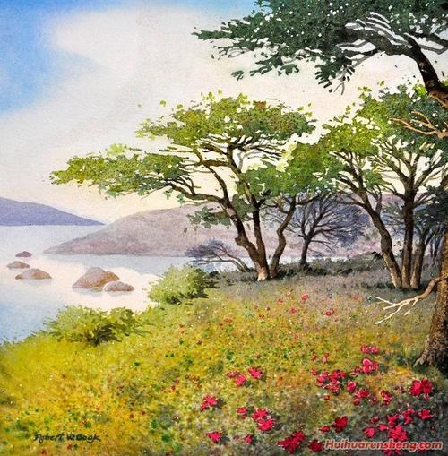 美国robertwcook的水彩风景画作品图片欣赏