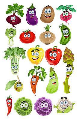 卡通蔬菜表情素材