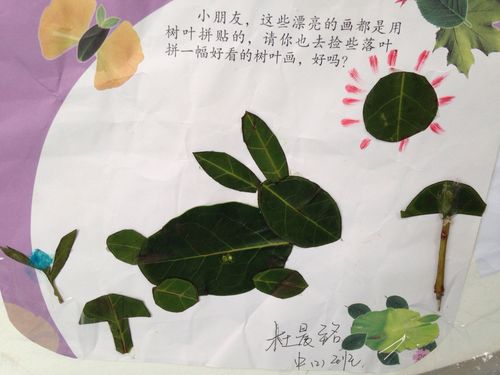 树叶贴画