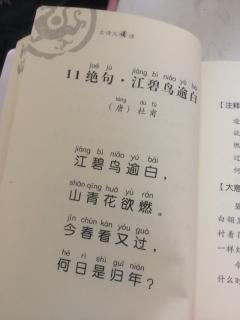 背诵:江碧鸟逾白.
