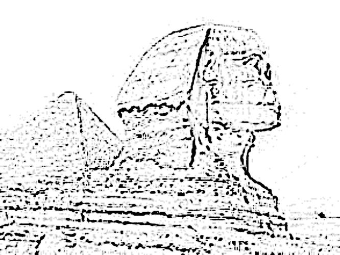 狮身人面像白描画图片谁有