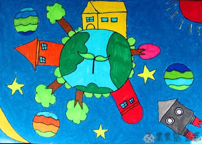 世界地球日儿童画