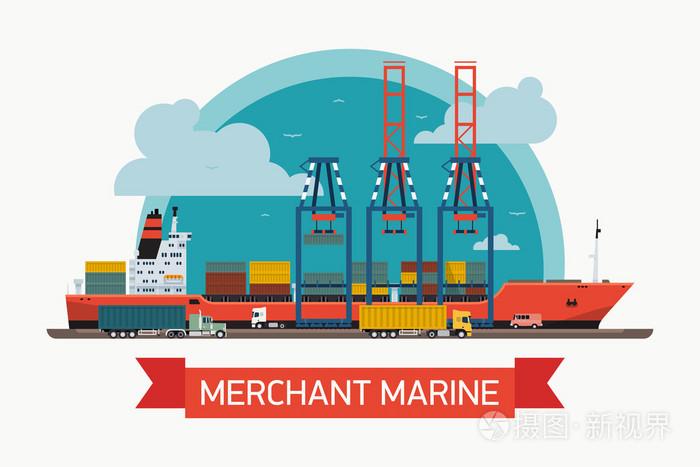 货运港口码头插画-正版商用图片0dv55z-摄图新视界