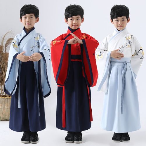 男童汉服唐装古装套装儿童复古中国风国学服舞台表演服演出服春夏