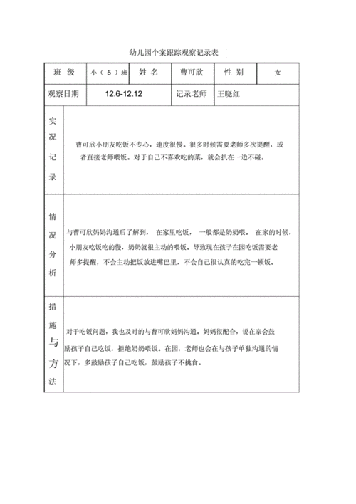 幼儿园个案跟踪观察记录表.docx 4页