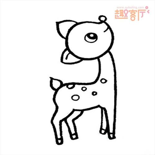 望向天空的小鹿的简笔画.