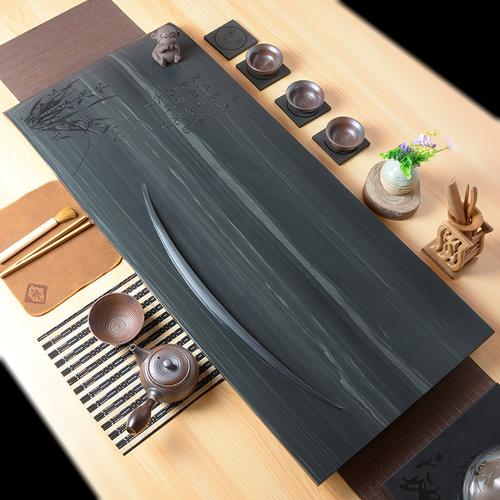 木纹石茶盘 天然石头茶台茶海 惠安手工雕刻功夫石茶具厂家批发