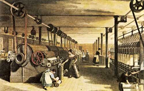 殖民地对英国的纺织品需求很大,所以英国率先在纺织业研发机器并投产